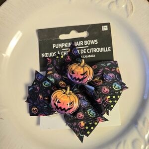 🎃HALLOWEEN🎃 Pumpkin Jack-O-Lantern Hair Bow Clips